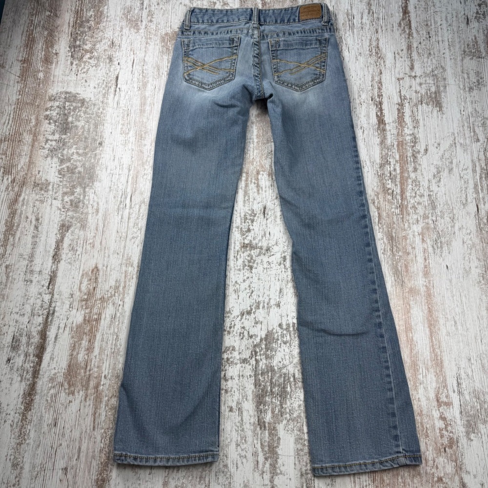VTG Y2K Aeropostale Chelsea Skinny Bootcut Jean Light Wash Ultra Low Rise 1/2 R - Picture 3 of 13